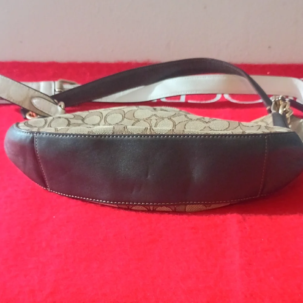 Coach Signature Tan and Brown Shoulder Bag - Picture 7 of 9
